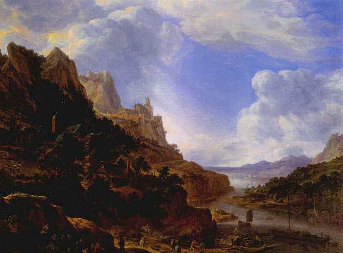 SAFTLEVEN, Cornelis Rhineland Fantasy View oil painting picture